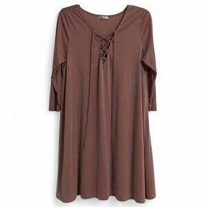 Jodifl Boutique Ladies Mauve Color Dress W Front Tie Up Details (fits like L)